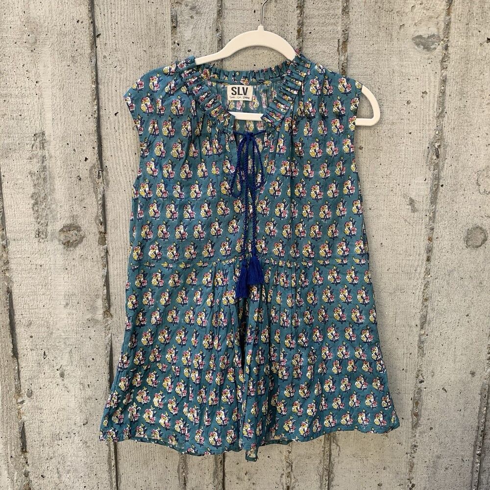 Sur La Vague Women's Dahlia Cap Sleeve Mini Dress Ruffle Floral Boho Hippie XS/S